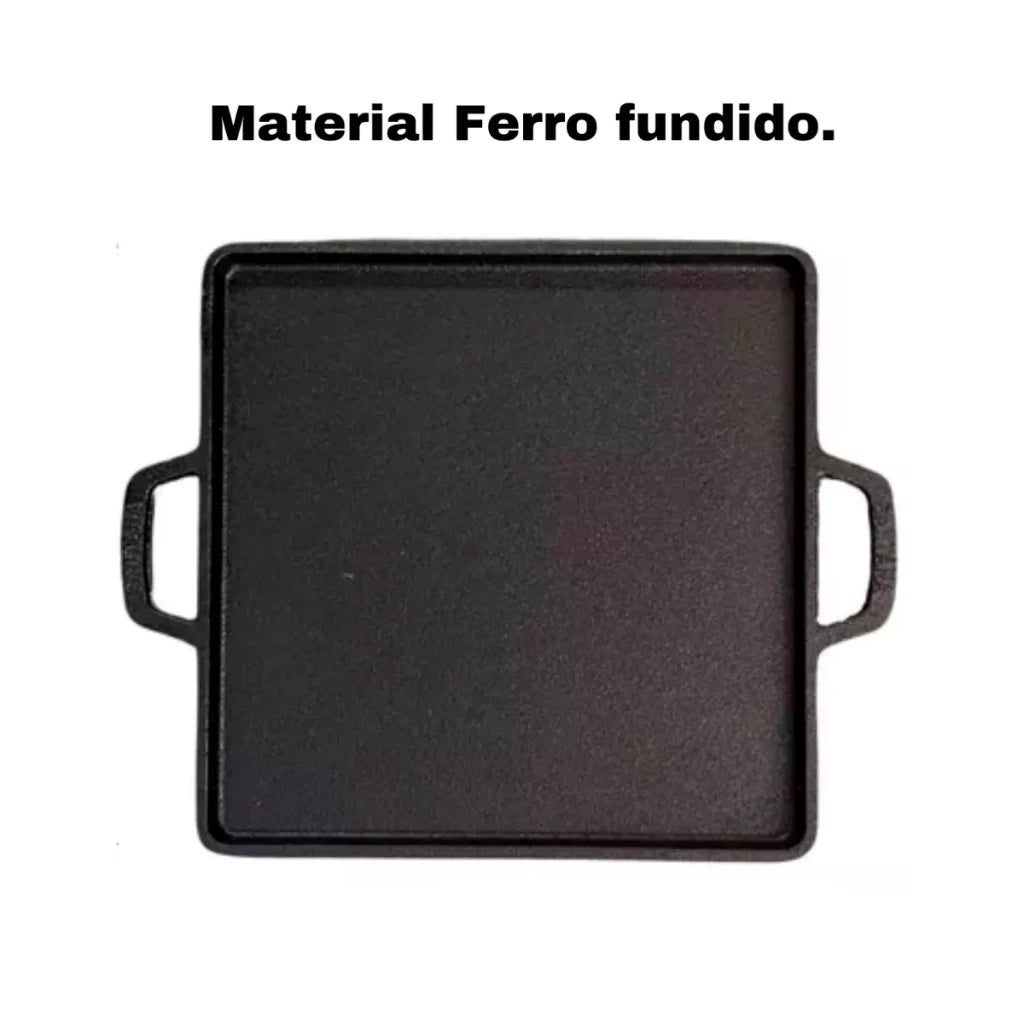 Tábua de Churrasco com Chapa Quente | Molheiras em Porcelana 55x28cm