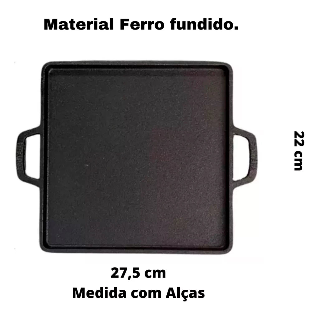 Tábua de Churrasco com Chapa Quente | Molheiras em Porcelana 55x28cm