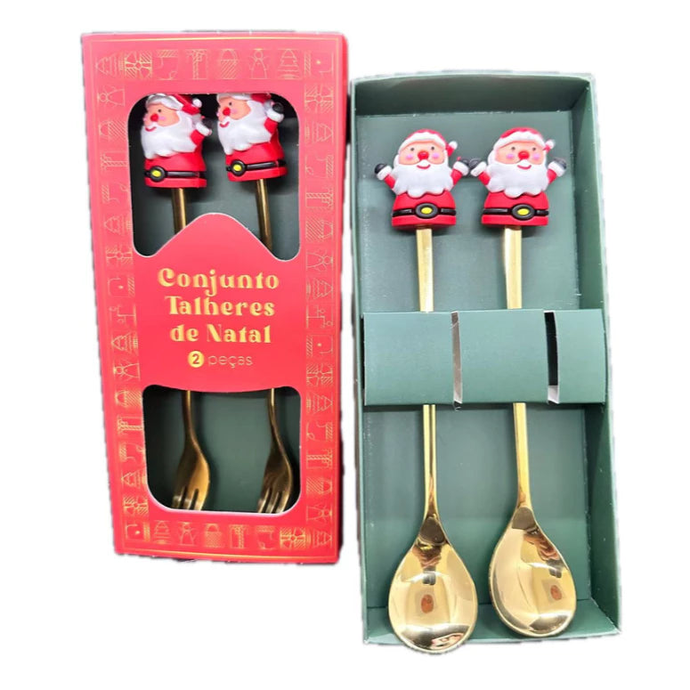 Talheres Natal Mágico Duo | Toque Festivo e Presente Inesquecível