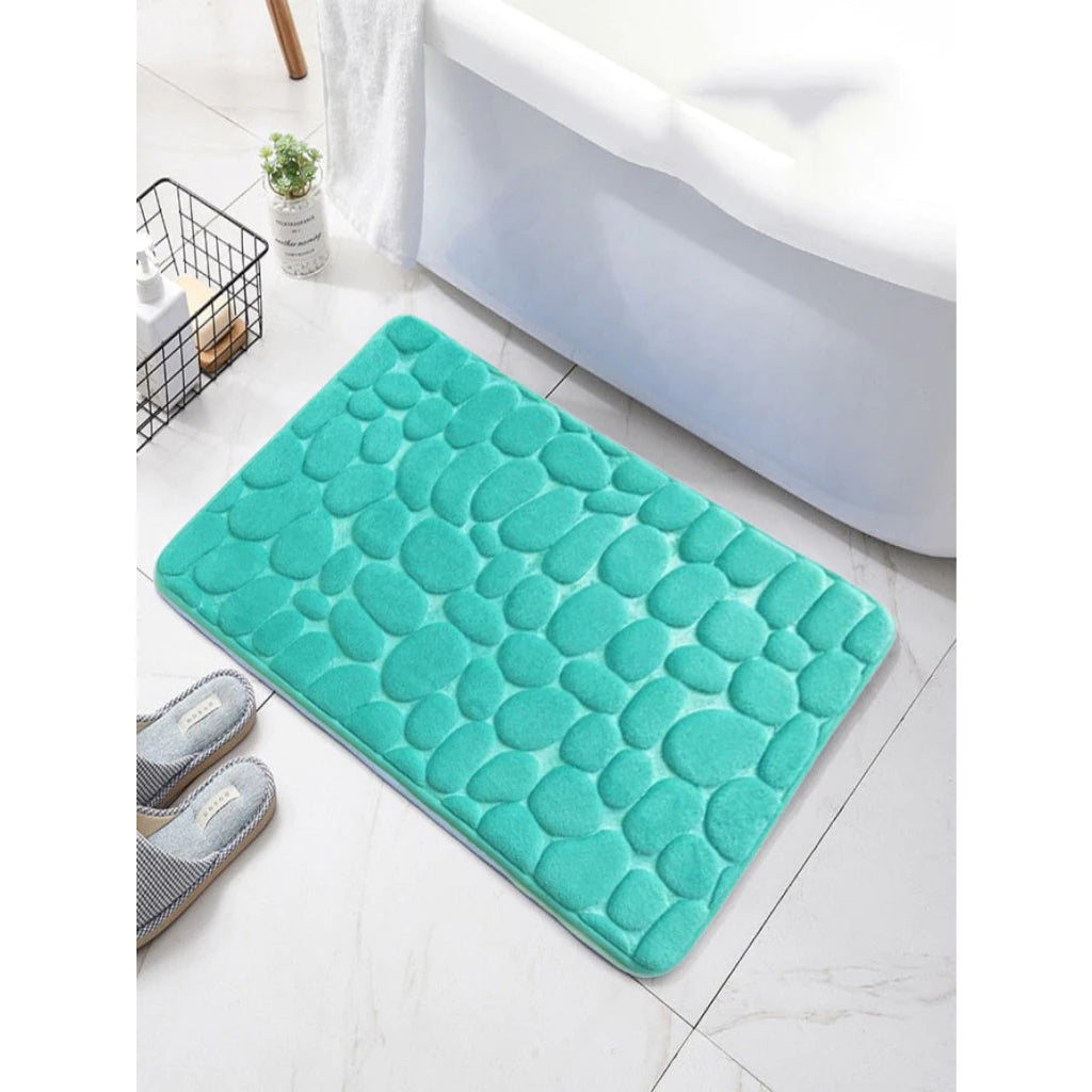 Tapete de Banheiro Nuvem Soft | Espuma de Memória e Relevo de Pedras 3D