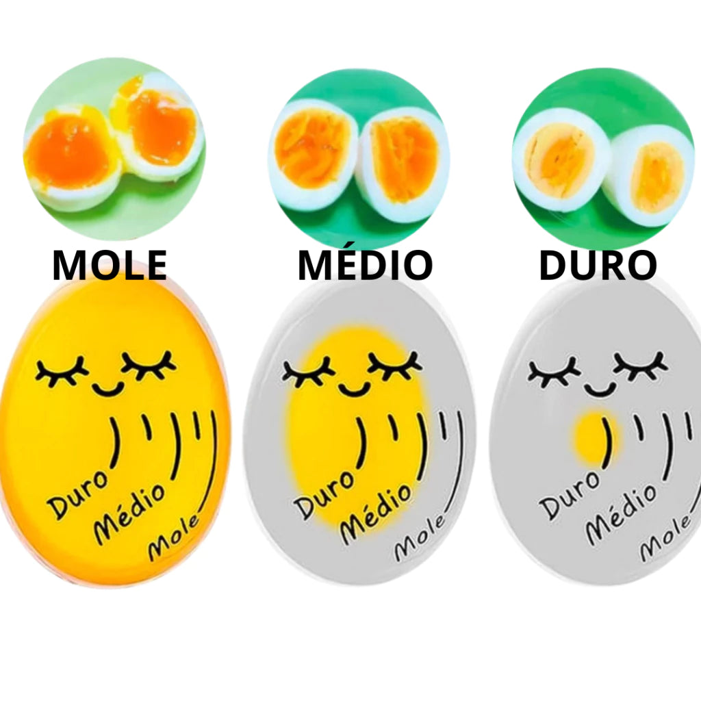 Temporizador Inteligente Egg Master | Cozimento no Ponto Exato com Resina Atóxica | Compre 1 e Leve 2
