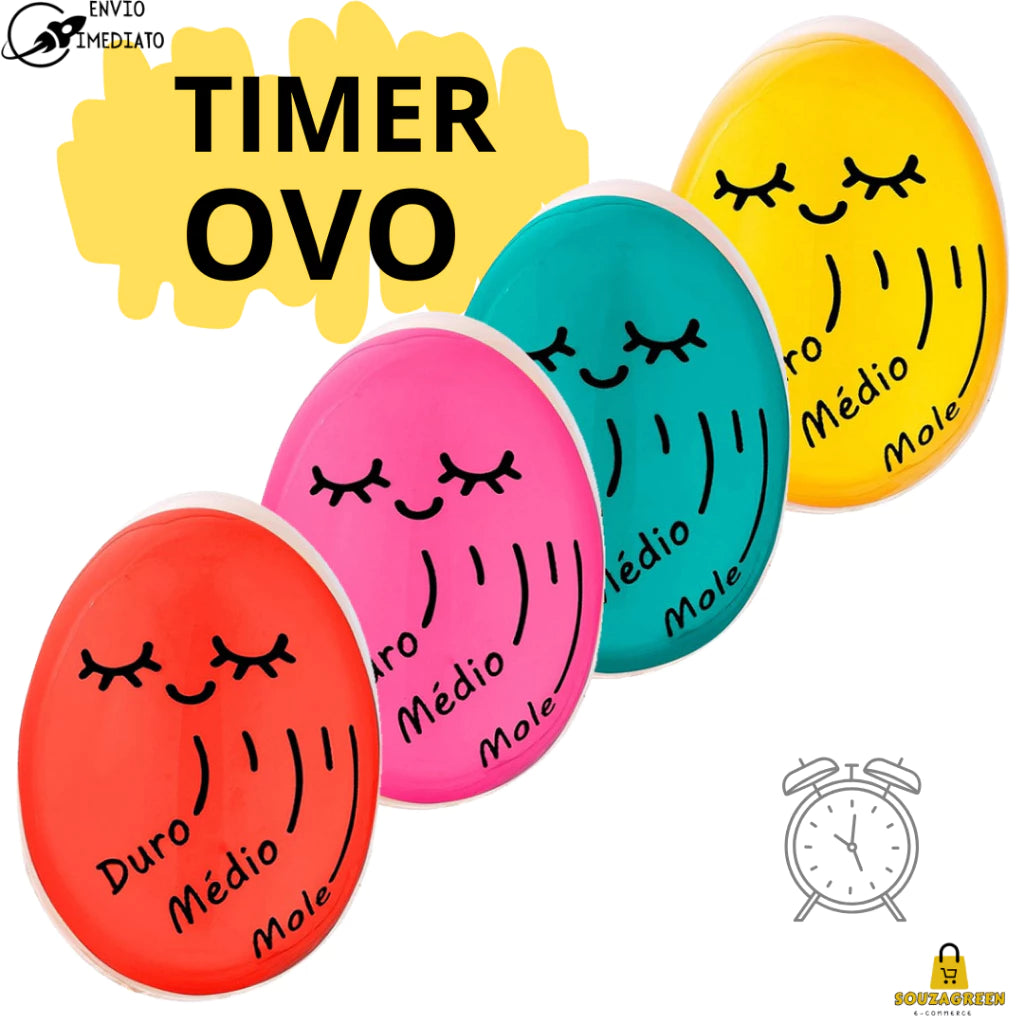 Temporizador Inteligente Egg Master | Cozimento no Ponto Exato com Resina Atóxica | Compre 1 e Leve 2
