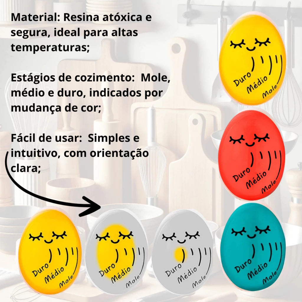 Temporizador Inteligente Egg Master | Cozimento no Ponto Exato com Resina Atóxica | Compre 1 e Leve 2