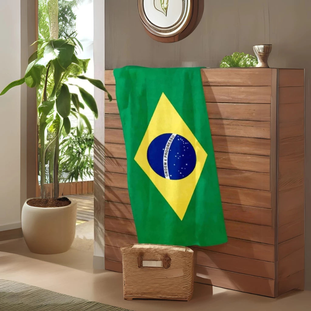 Toalha Bandeira do Brasil Premium | Conforto e Orgulho em Qualquer Lugar