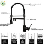 Torneira Gourmet Monocomando Luxo | Design 360° e Limpeza Profissional