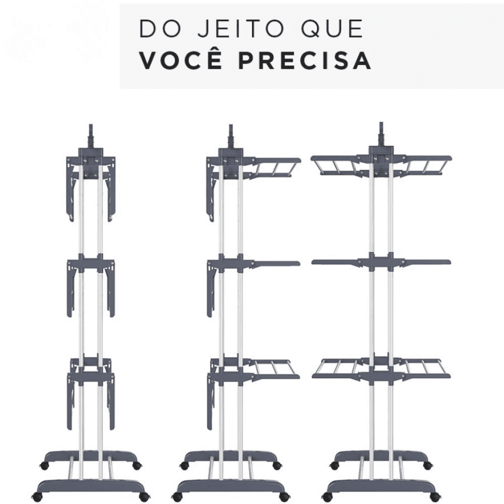 Varal 3 Andares SmartFlow | Organização Inteligente para Apartamentos