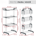 Varal 3 Andares SmartFlow | Organização Inteligente para Apartamentos