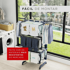 Varal 3 Andares SmartFlow | Organização Inteligente para Apartamentos
