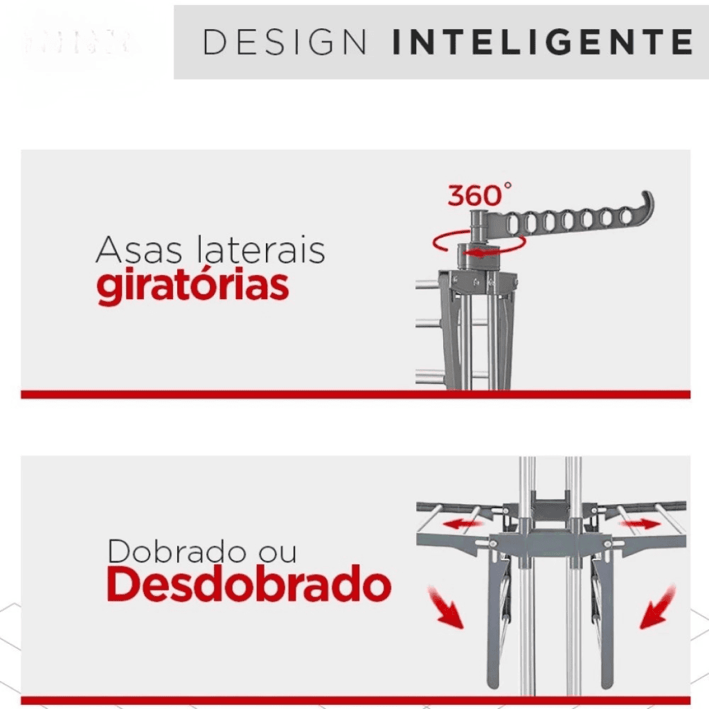 Varal 3 Andares SmartFlow | Organização Inteligente para Apartamentos