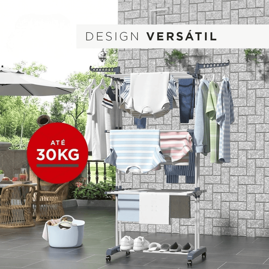 Varal 3 Andares SmartFlow | Organização Inteligente para Apartamentos