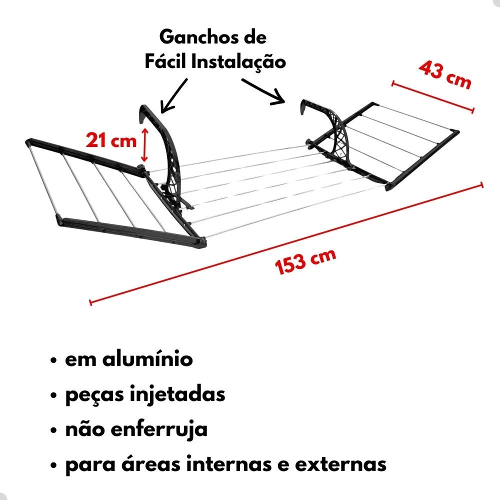 Varal Suspenso Prático | Secagem Rápida e Sem Ocupar Espaço