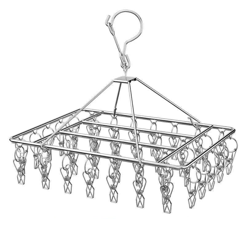 Varal de Inox Premium 40 Prendedores | Solução Inteligente para Peças Leves e Delicadas