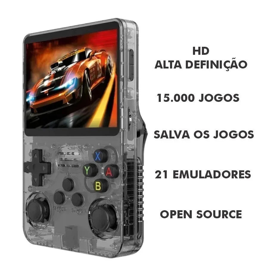 Video Game Portátil R36S | 15.000 Jogos Clássicos com Tela IPS e 64GB