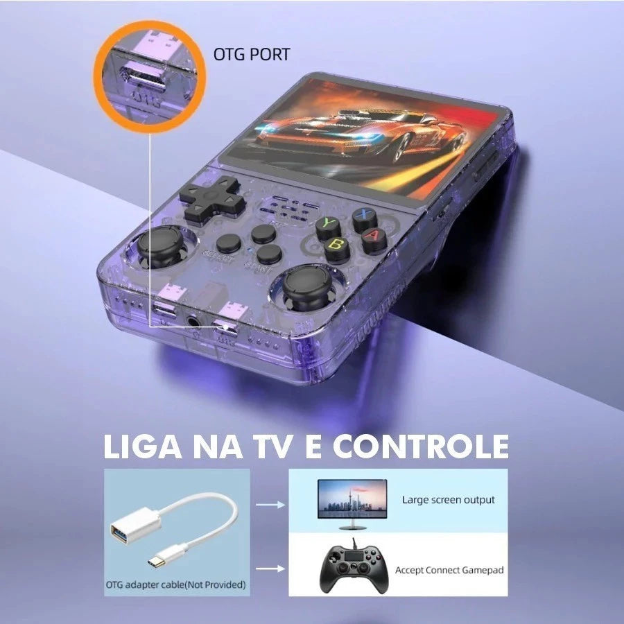 Video Game Portátil R36S | 15.000 Jogos Clássicos com Tela IPS e 64GB