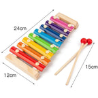 Xilofone Infantil Musical 8 Notas | Brinquedo Educativo com Baquetas