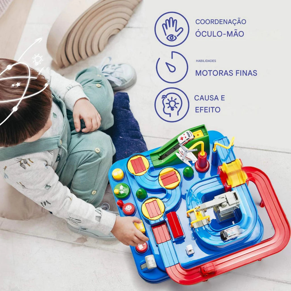 Pista de Carrinhos Educativa Montessori | Brinquedo Sem Pilhas para Crianças