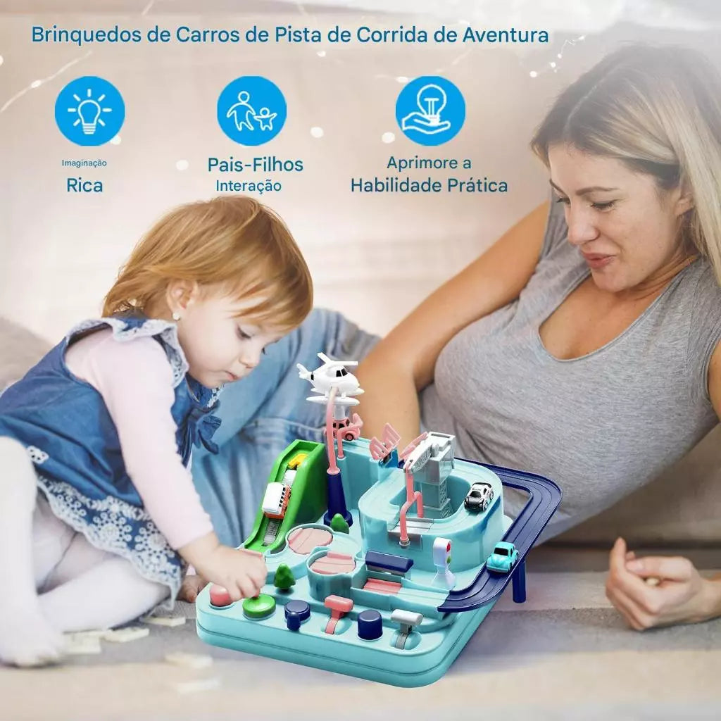 Pista de Carrinhos Educativa Montessori | Brinquedo Sem Pilhas para Crianças