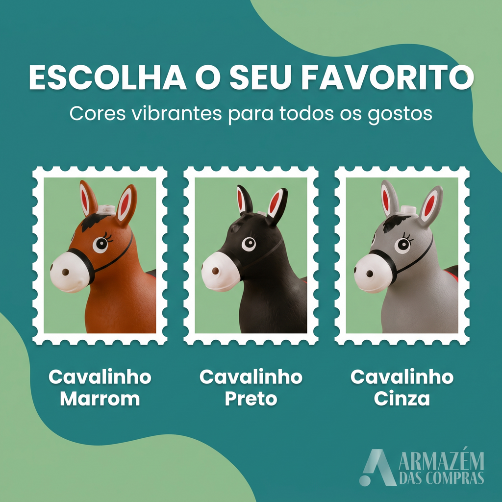 Cavalinho Pula-Pula Inflável Pocotó - Escolha o seu favorito