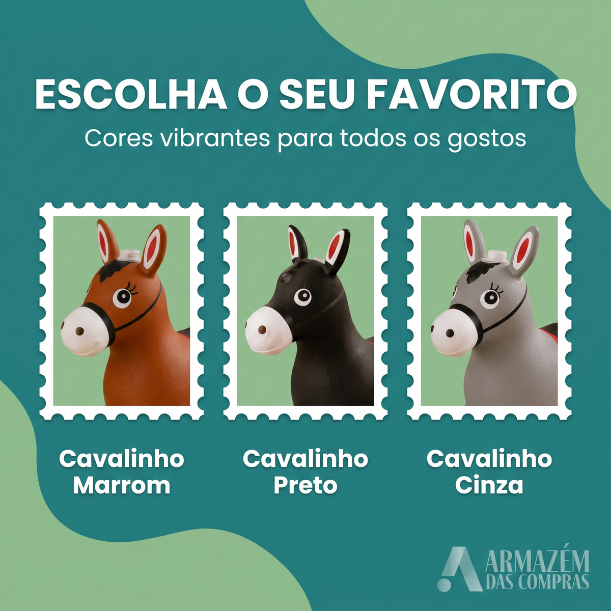 Cavalinho Pula-Pula Inflável Pocotó - Escolha o seu favorito