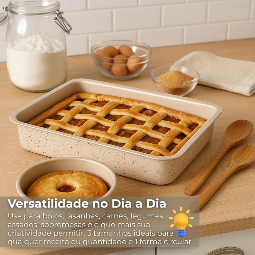 Conjunto de Assadeiras Revestidas Granito