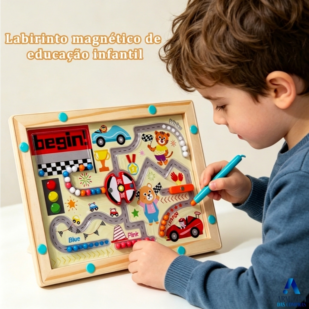 Jogo de Labirinto Magnético Infantil