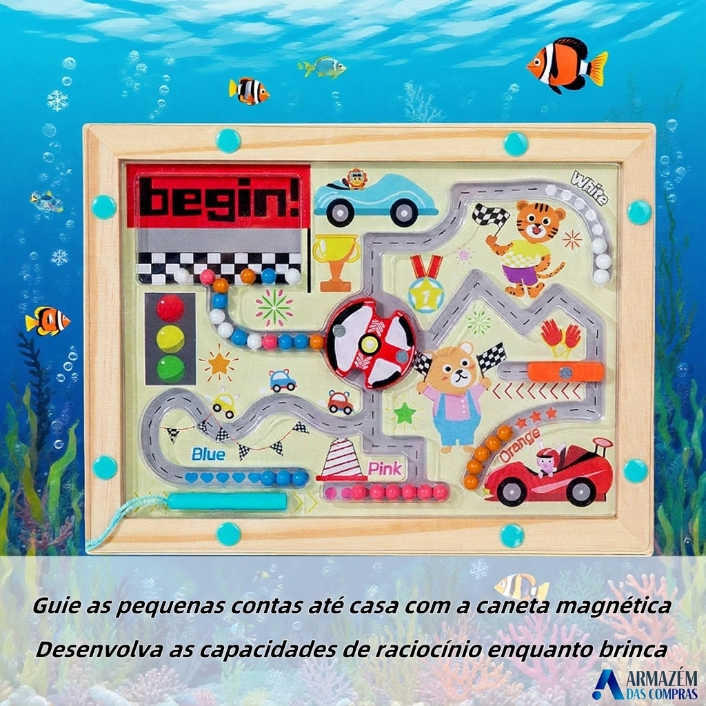 Jogo de Labirinto Magnético Infantil