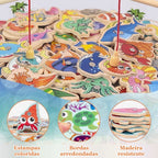 Jogo de Pescaria Magnético de Madeira