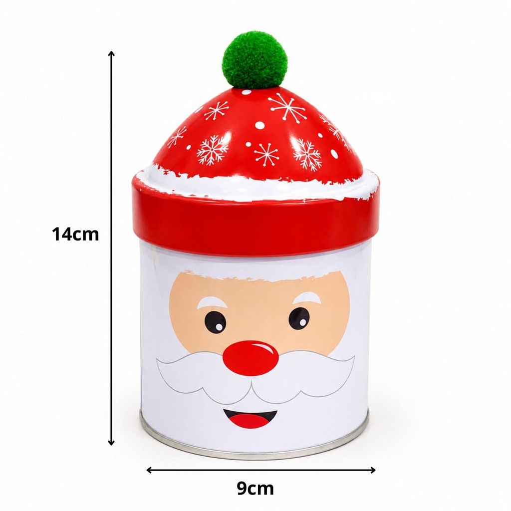 Lata Natalina Papai Noel com Tampa de Gorro