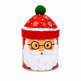 Lata Natalina Papai Noel com Tampa de Gorro | Presente de Natal Pronto sem Precisar Embrulhar