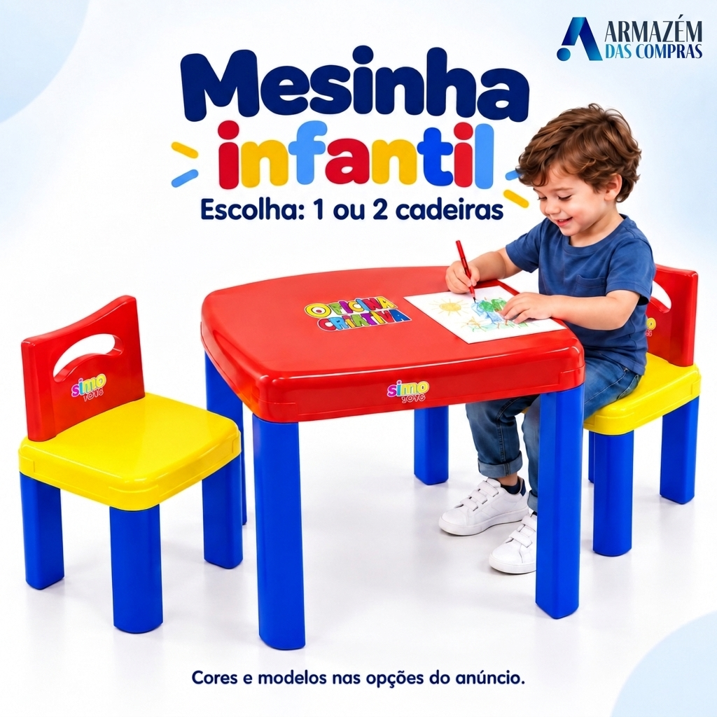 Mesa Infantil com Cadeiras Desmontável