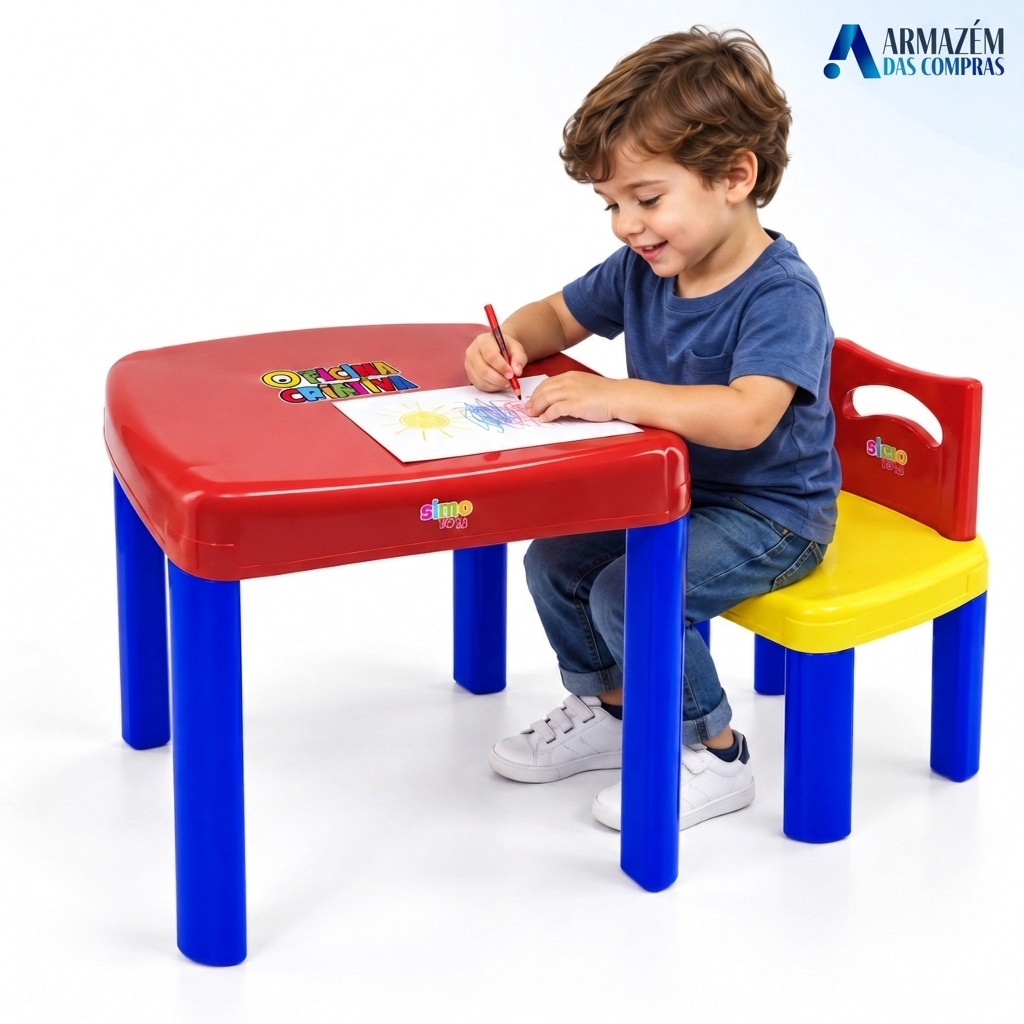 Mesa Infantil com Cadeiras Desmontável