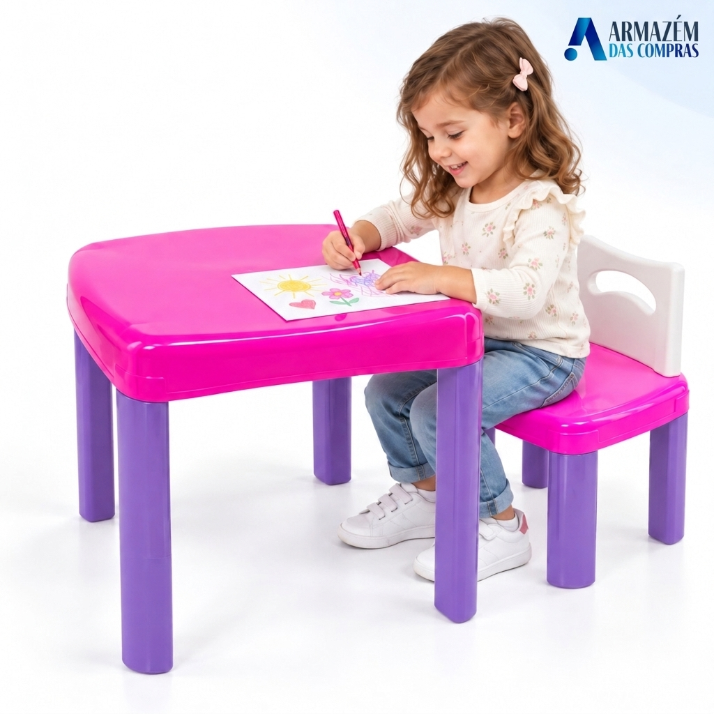 Mesa Infantil com Cadeiras Desmontável