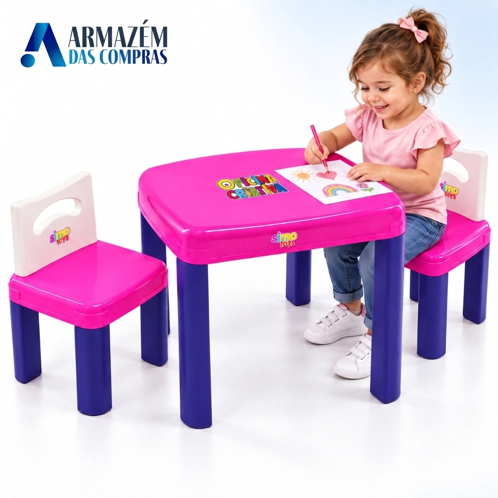 Mesa Infantil com Cadeiras Desmontável