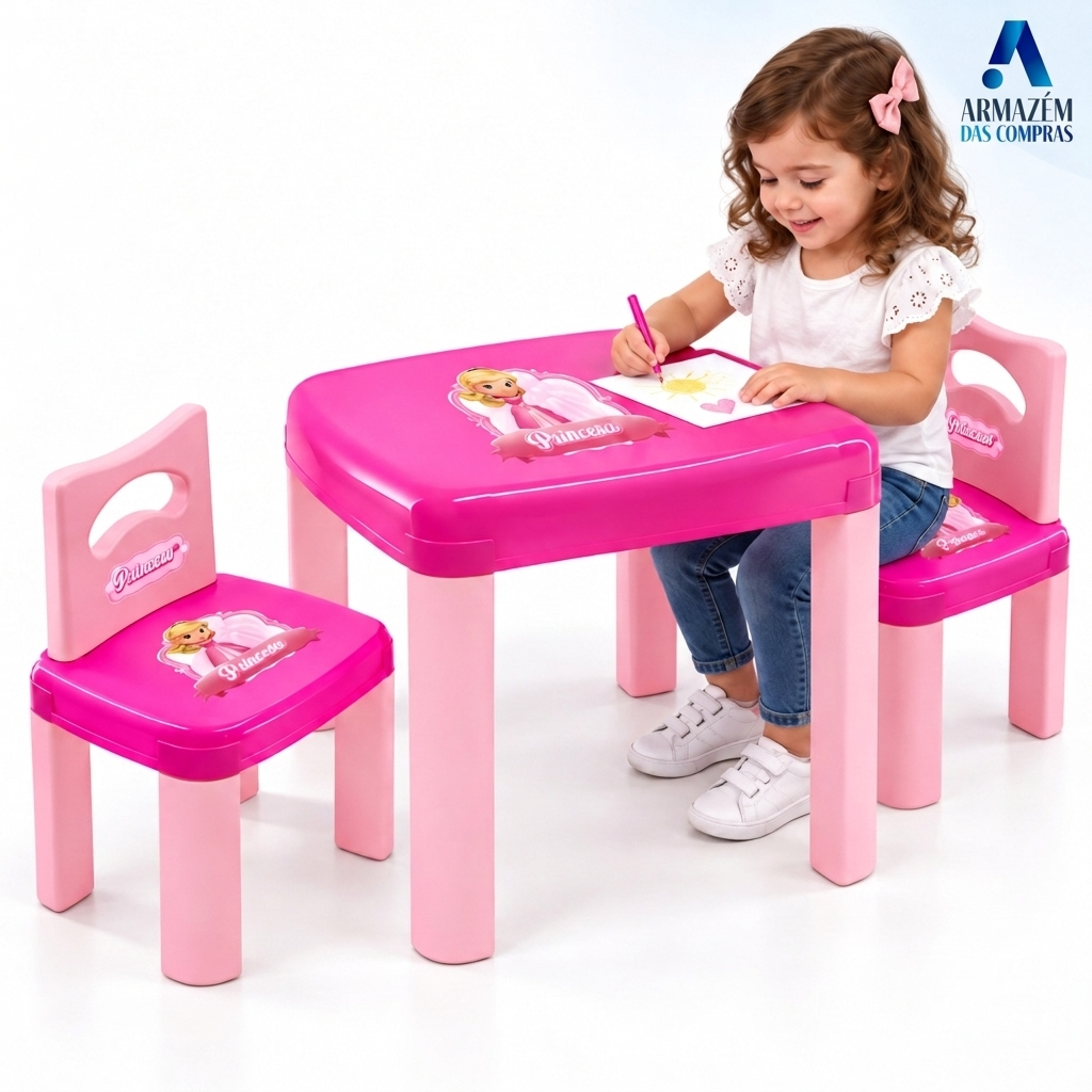 Mesa Infantil com Cadeiras Desmontável