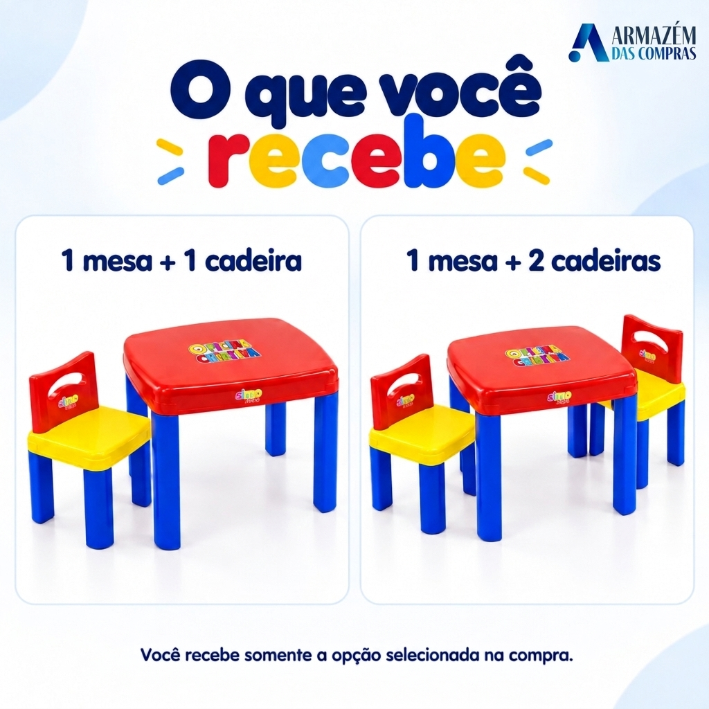 Mesa Infantil com Cadeiras Desmontável