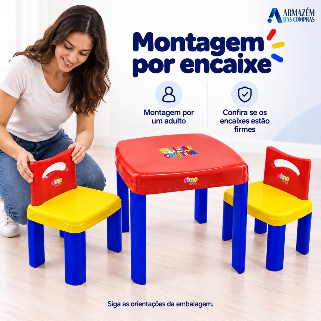Mesa Infantil com Cadeiras Desmontável