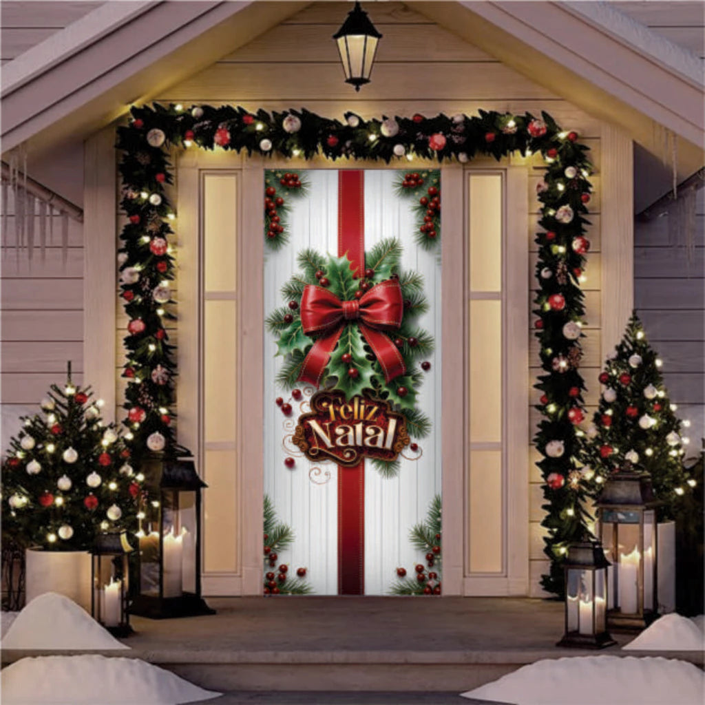 Capa de Porta Natal Mágica | Decoração Festiva em 5 Minutos Sem Esforço