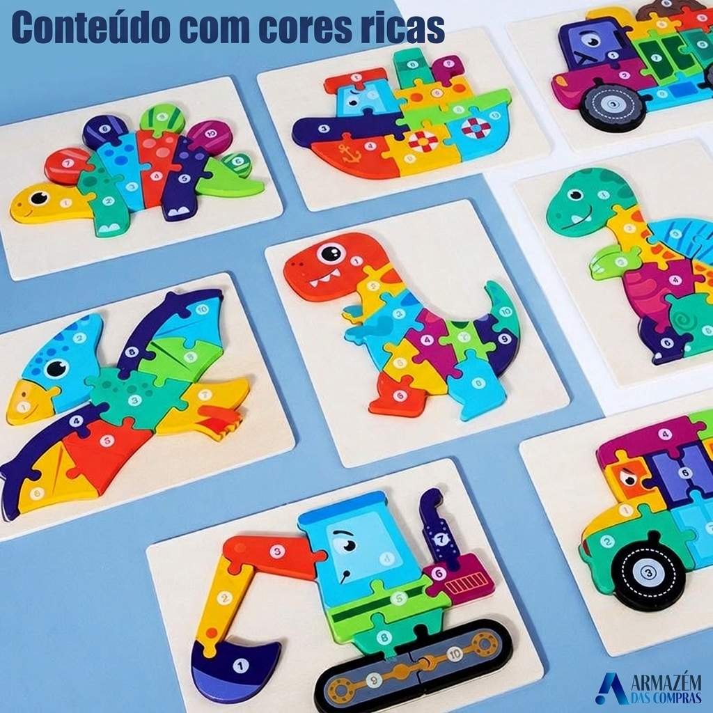 Quebra-Cabeça 3D de Madeira