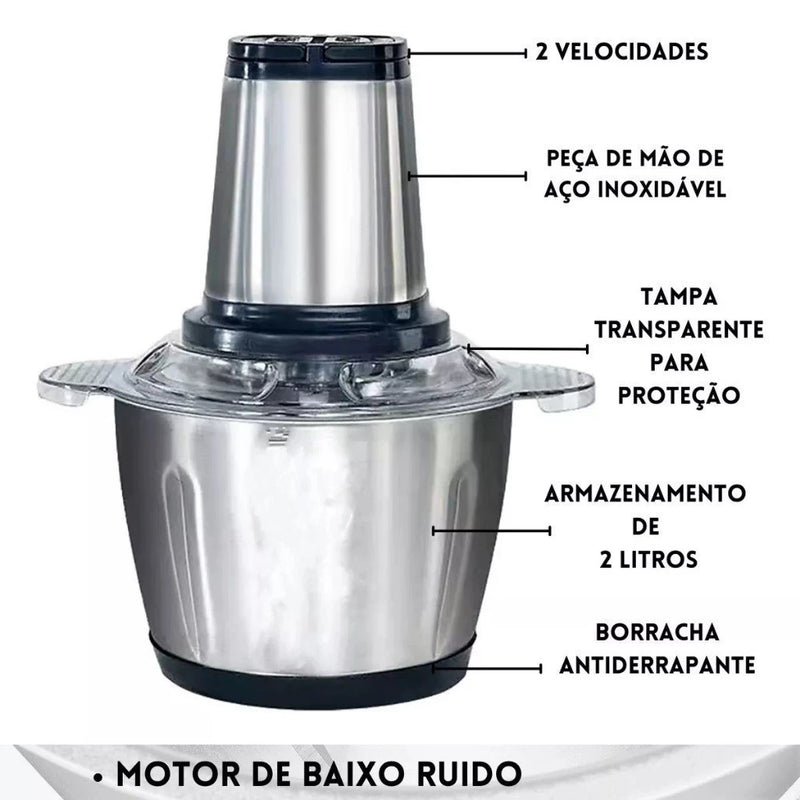 Picador e Mixer Elétrico | Aço Inoxidável