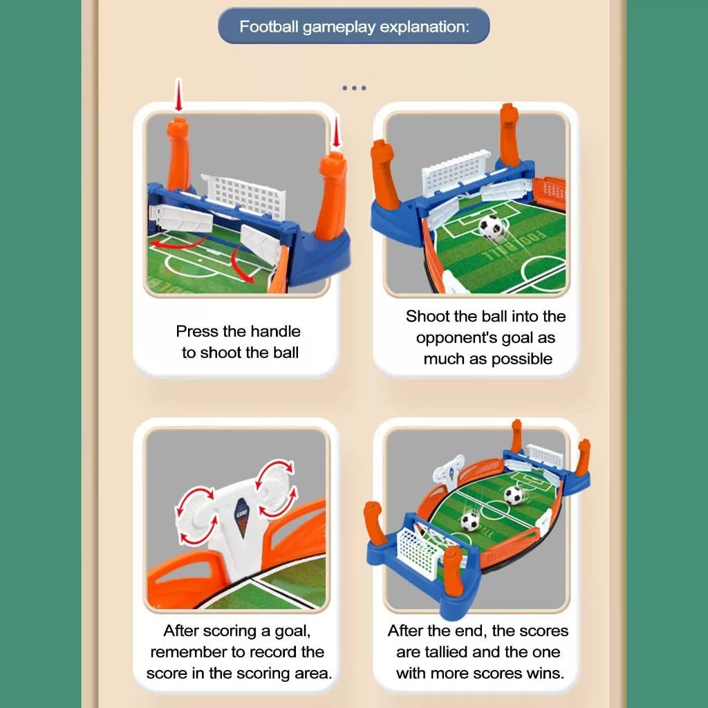 Mini Futebol de Mesa Familiar | Brinquedo Interativo com 4 Bolinhas