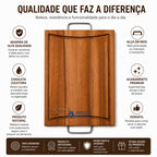 Tábua de Carne com Alça Inox e Canaleta