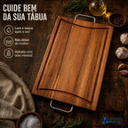 Tábua de Carne com Alça Inox e Canaleta