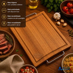 Tábua de Carne com Alça Inox e Canaleta