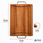 Tábua de Carne com Alça Inox e Canaleta