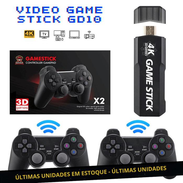 Game Stick GD10 Retrô Ultra 4K 64GB | 20.000 Jogos Nostálgicos